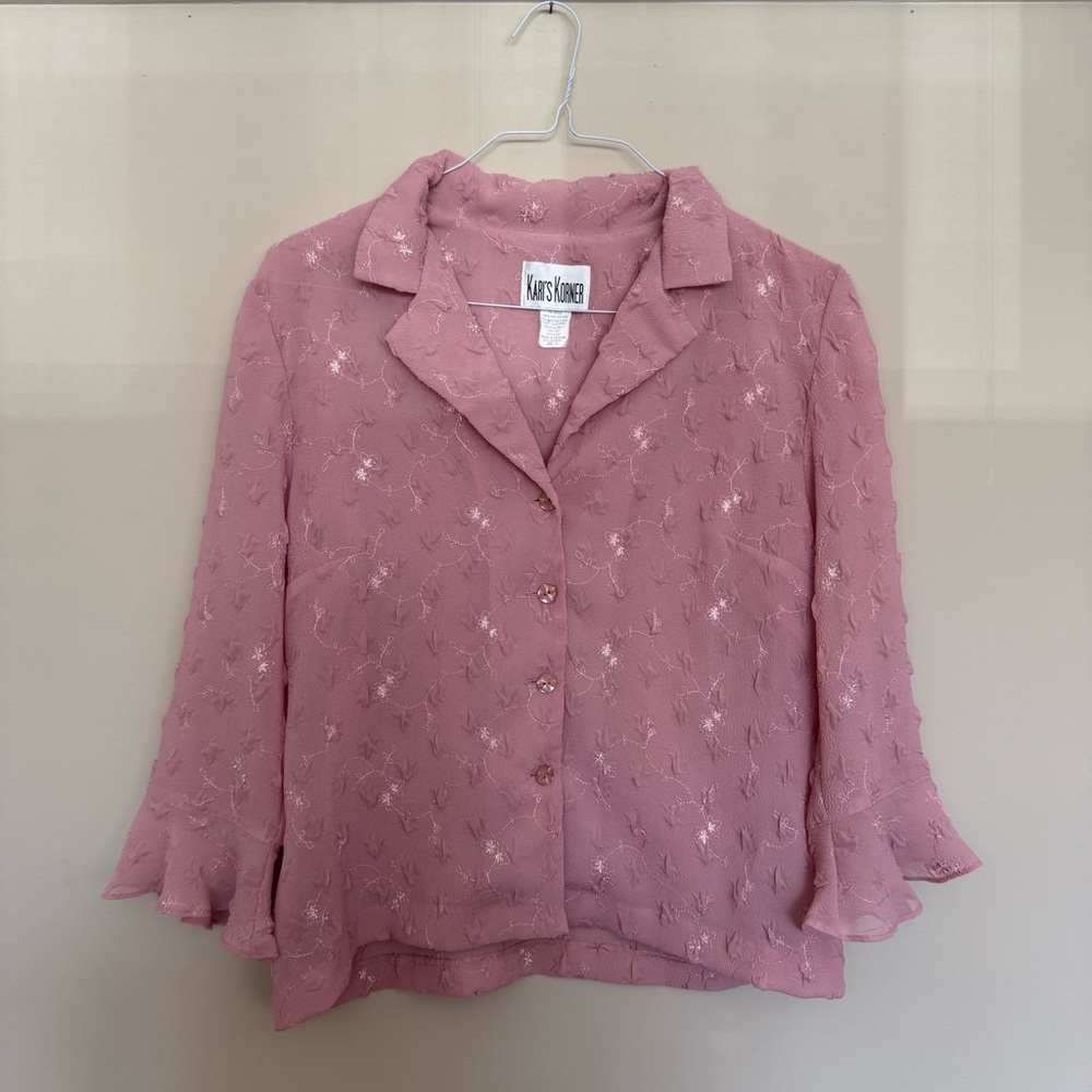 Vintage Women's Blush Pink Blouse